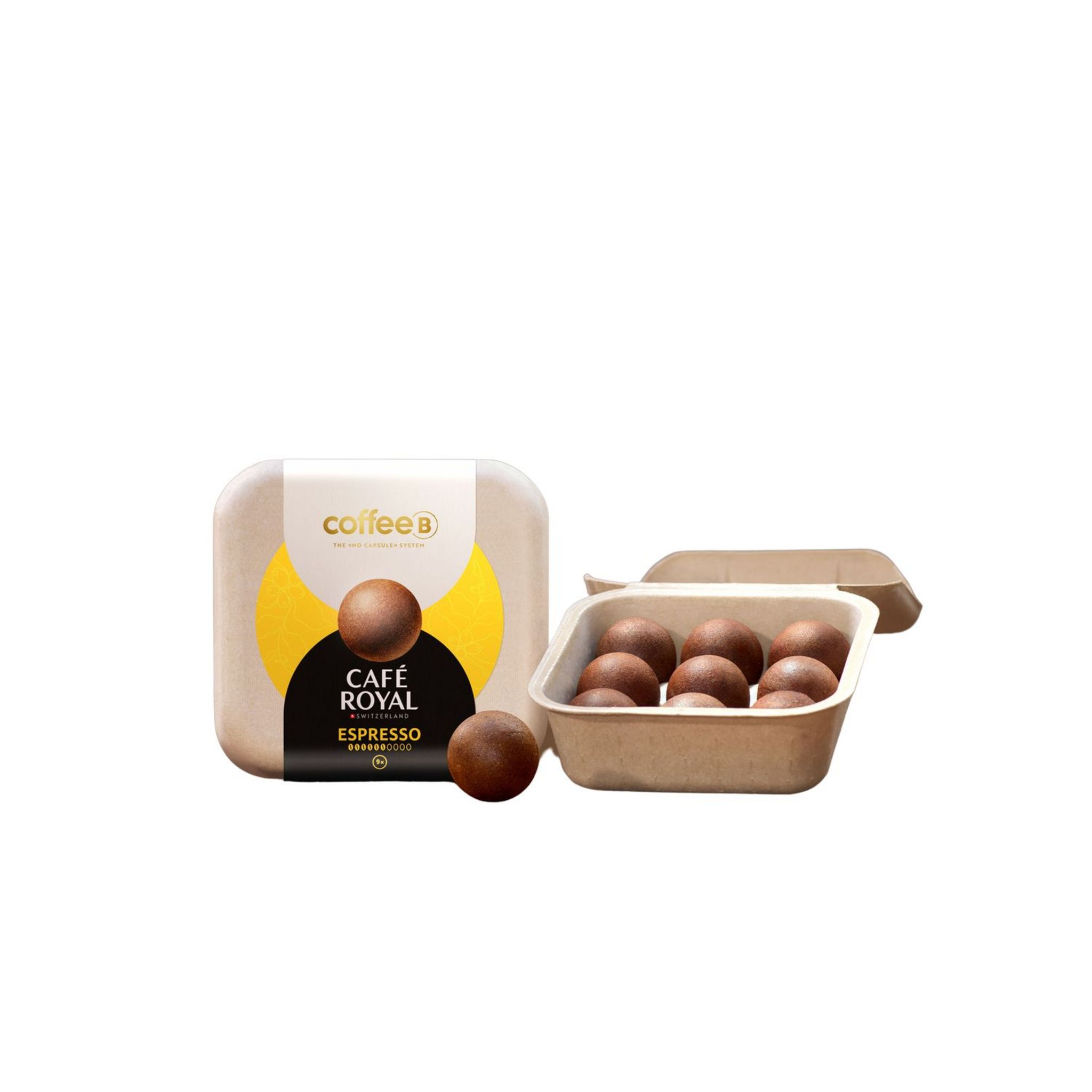 Voir la diapositive 2 : CAFE ROYAL Boules de café espresso intensité 6 compatibles CoffeeB 9 boules 51g
