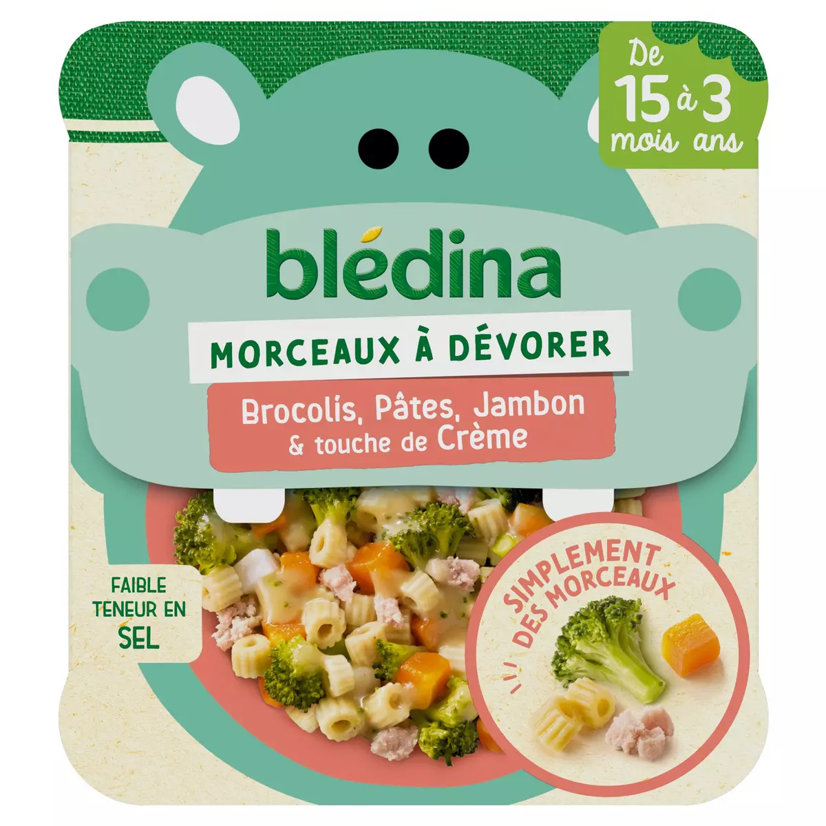 BLEDINA Assiette brocolis pâtes jambon et crème dès 15 mois 200g