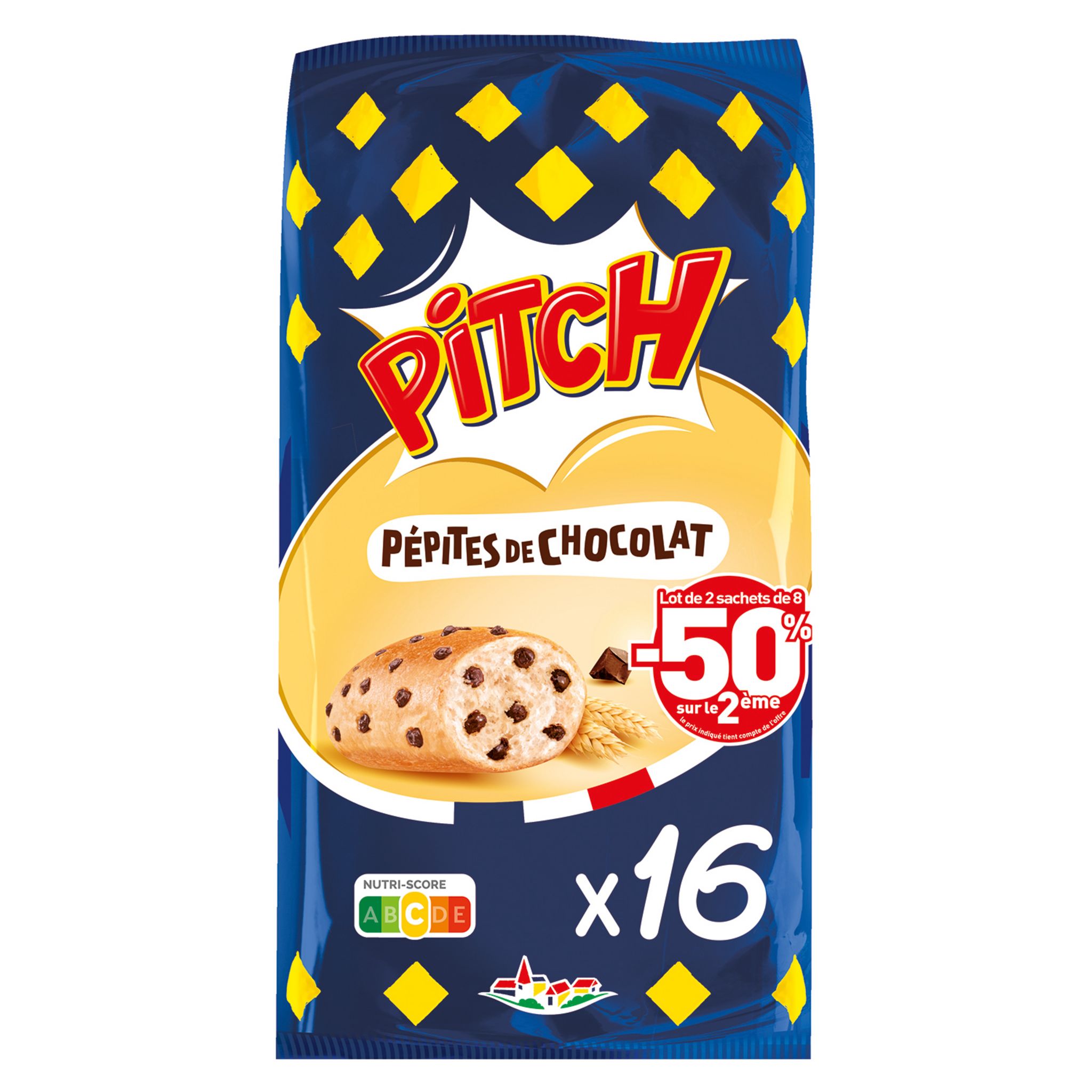 PITCH Brioches aux pépites de chocolat 2x8 pièces 600g