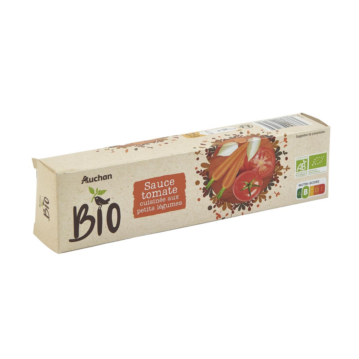 AUCHAN BIO Sauce tomate cuisinée aux petits légumes 180g