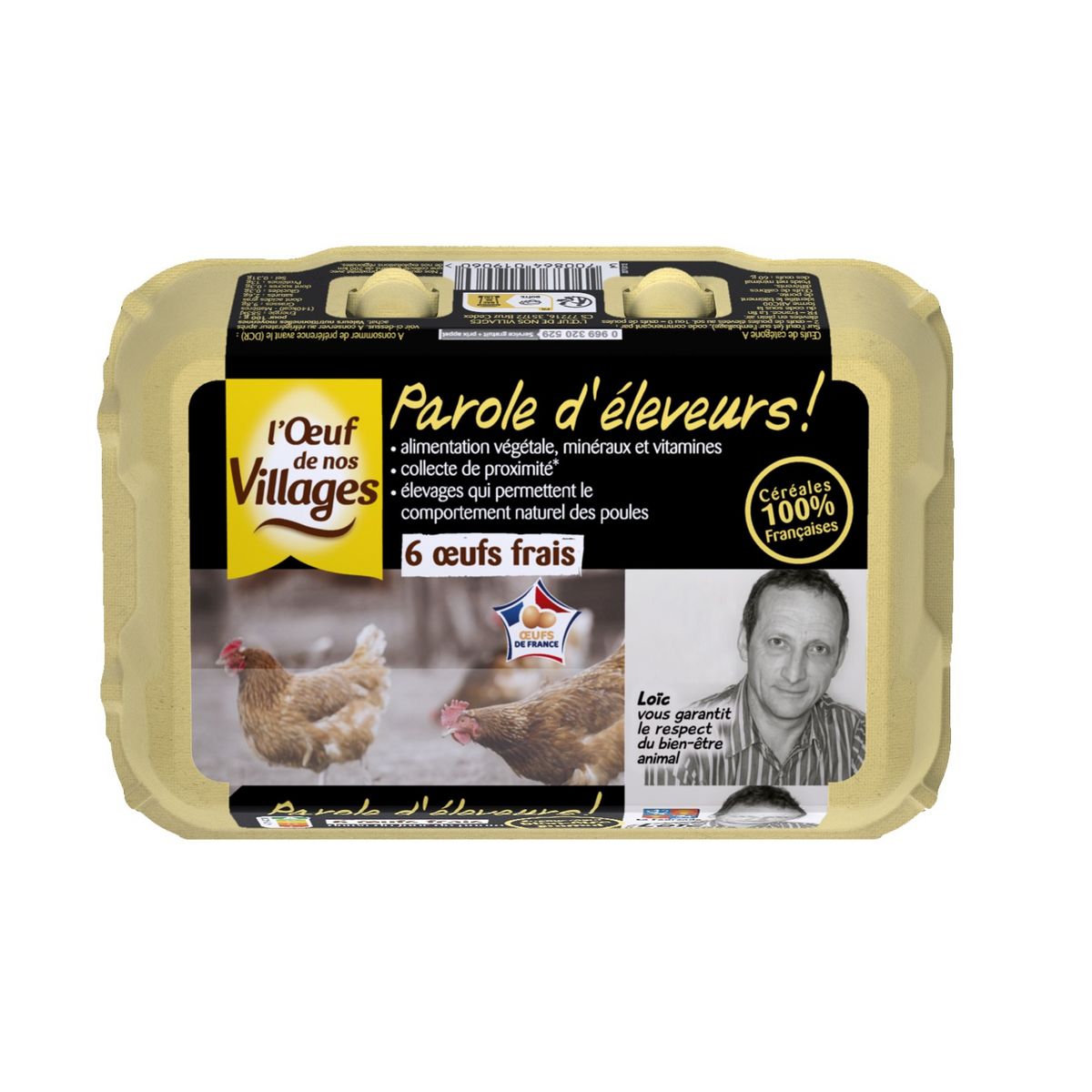 L'OEUF DE NOS VILLAGES Oeufs de poules 6 œufs