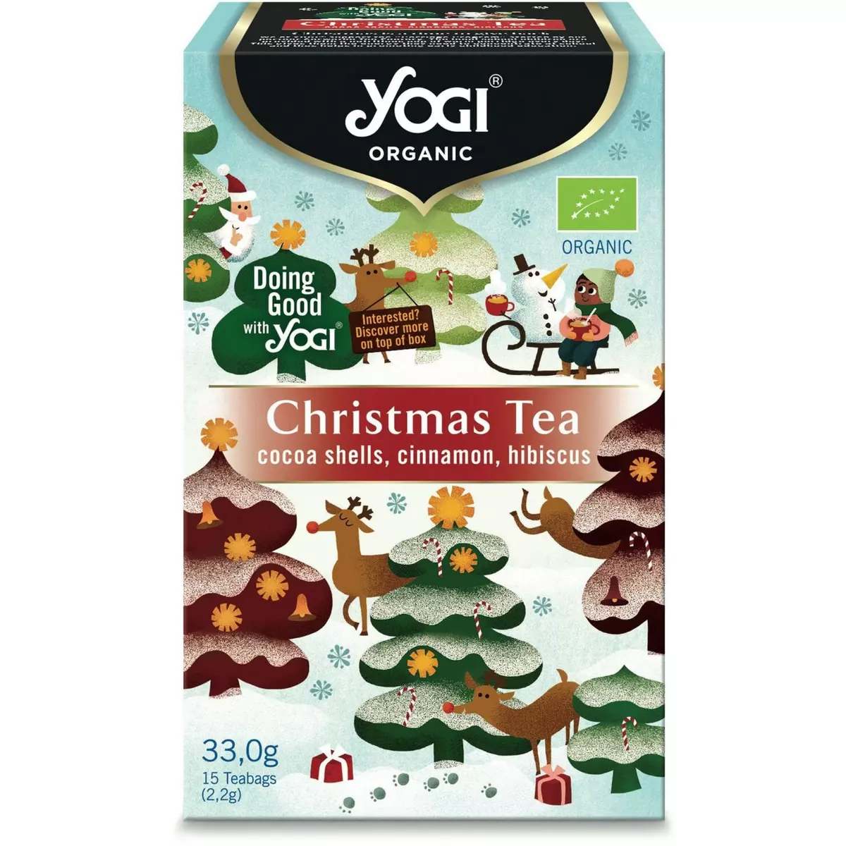 YOGI Christmas Tea thé bio au cacao cannelle et à l'hibiscus 15 sachets 33g