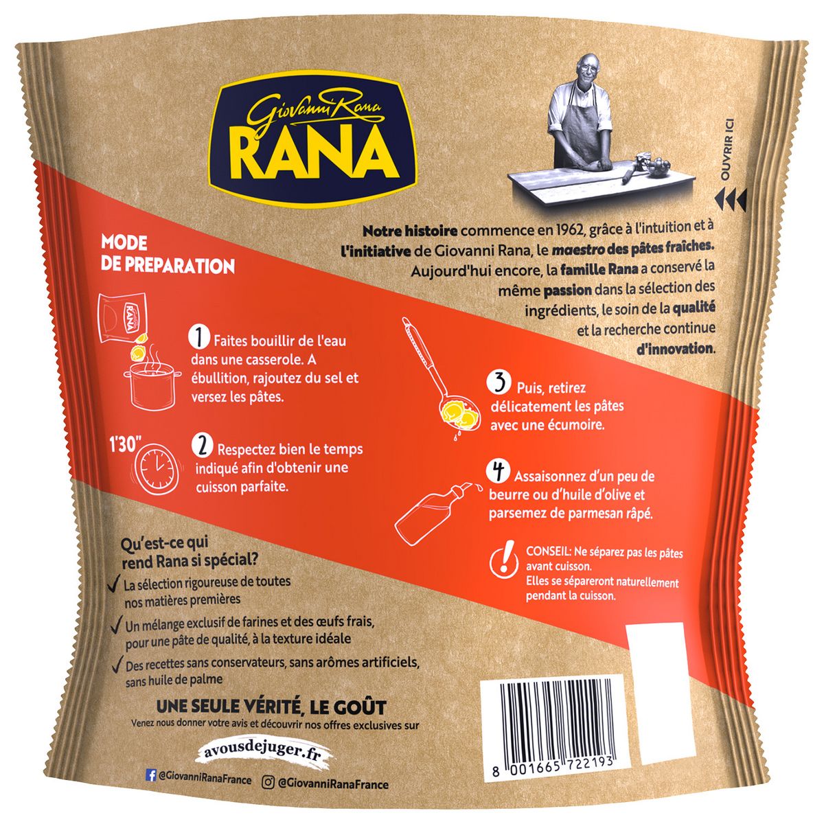 RANA Tortellini pesto rosso tomates séchées et pignons 2-3 portions 325g