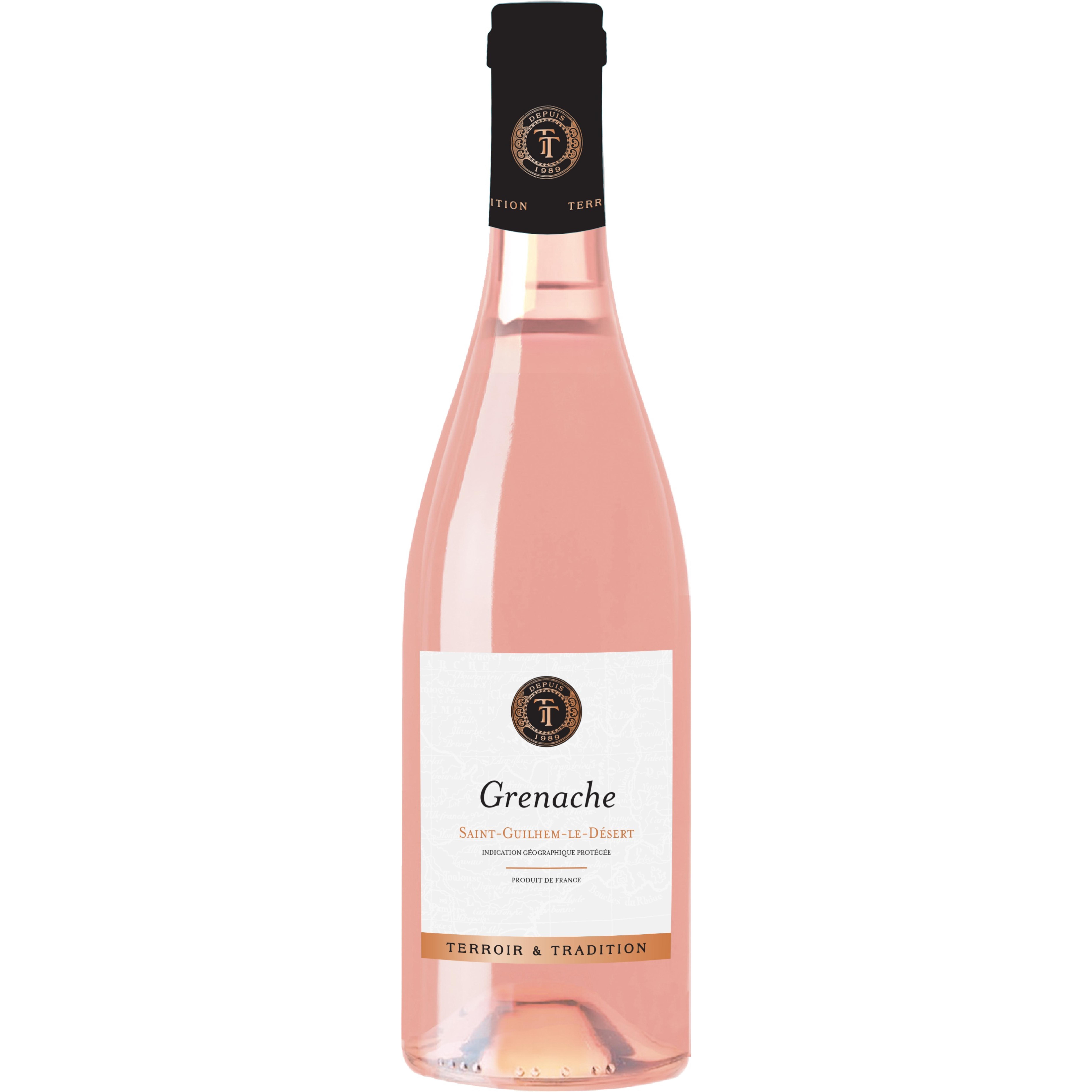 Voir la diapositive 2 : IGP Saint Guillem Terroir et tradition Grenache rosé 75cl