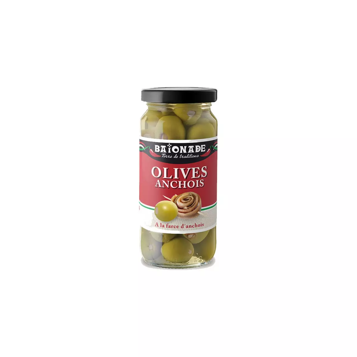 BAIONADE Olives vertes à la farce d'anchois 235g