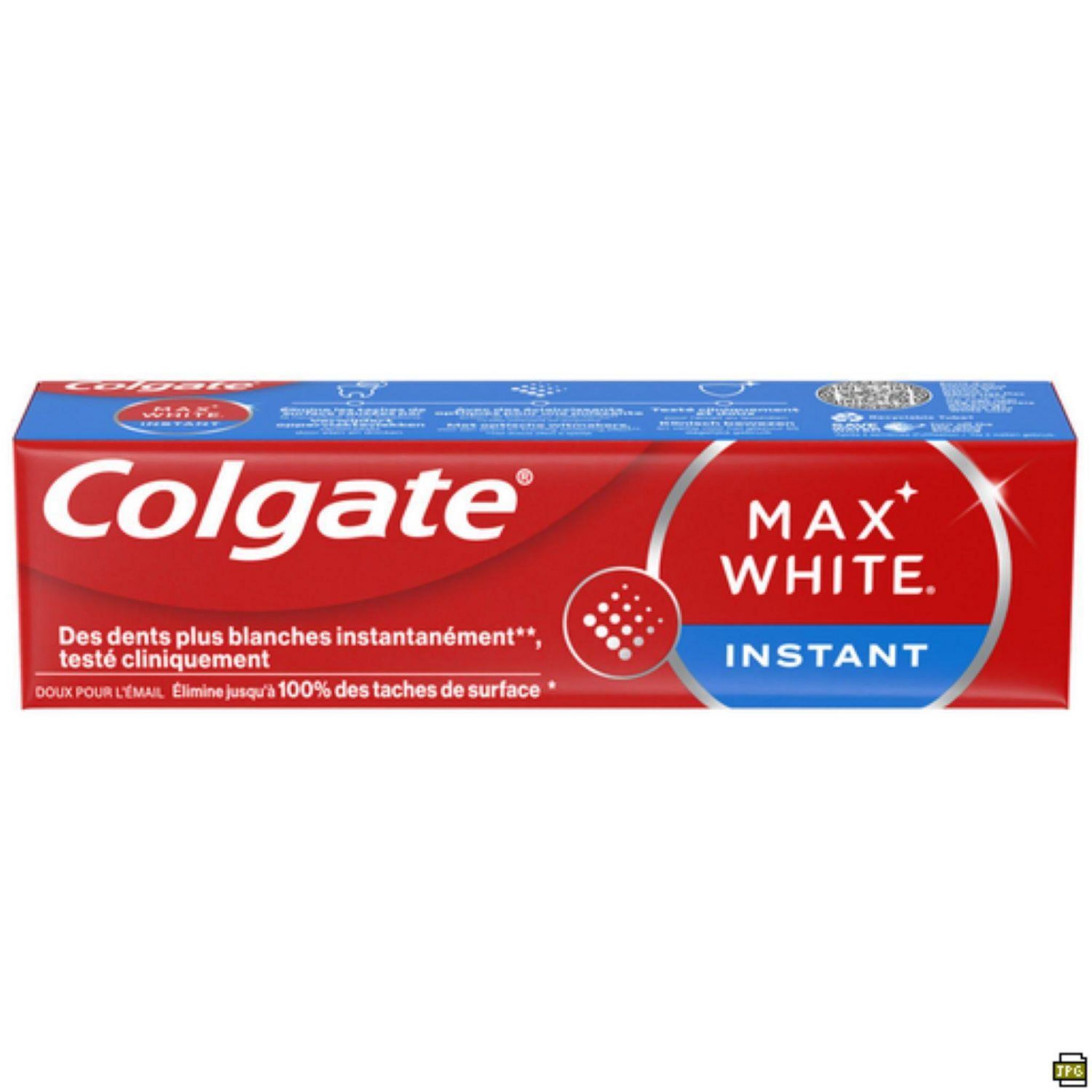 Voir la diapositive 2 : COLGATE Max White Optic Dentifrice blancheur instantanée 75ml