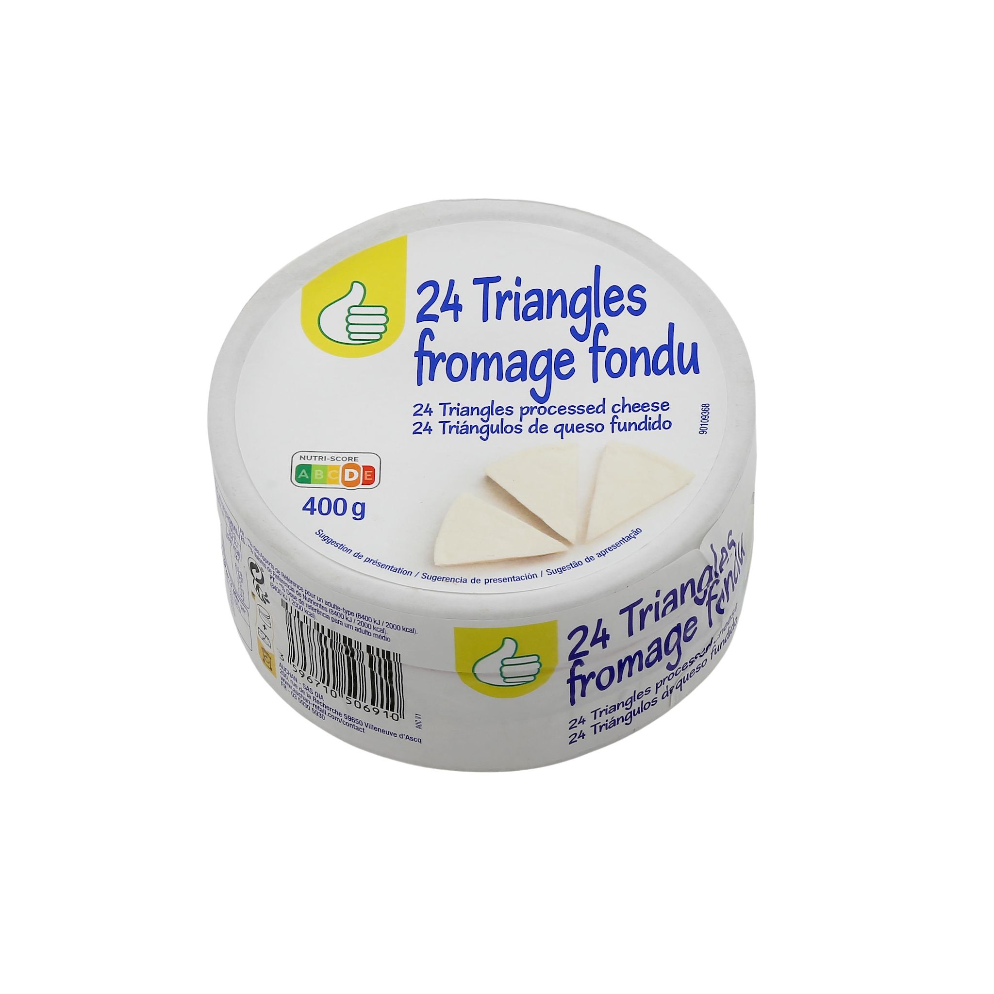Voir la diapositive 2 : POUCE Triangles fromage fondu 24 pièces 400g