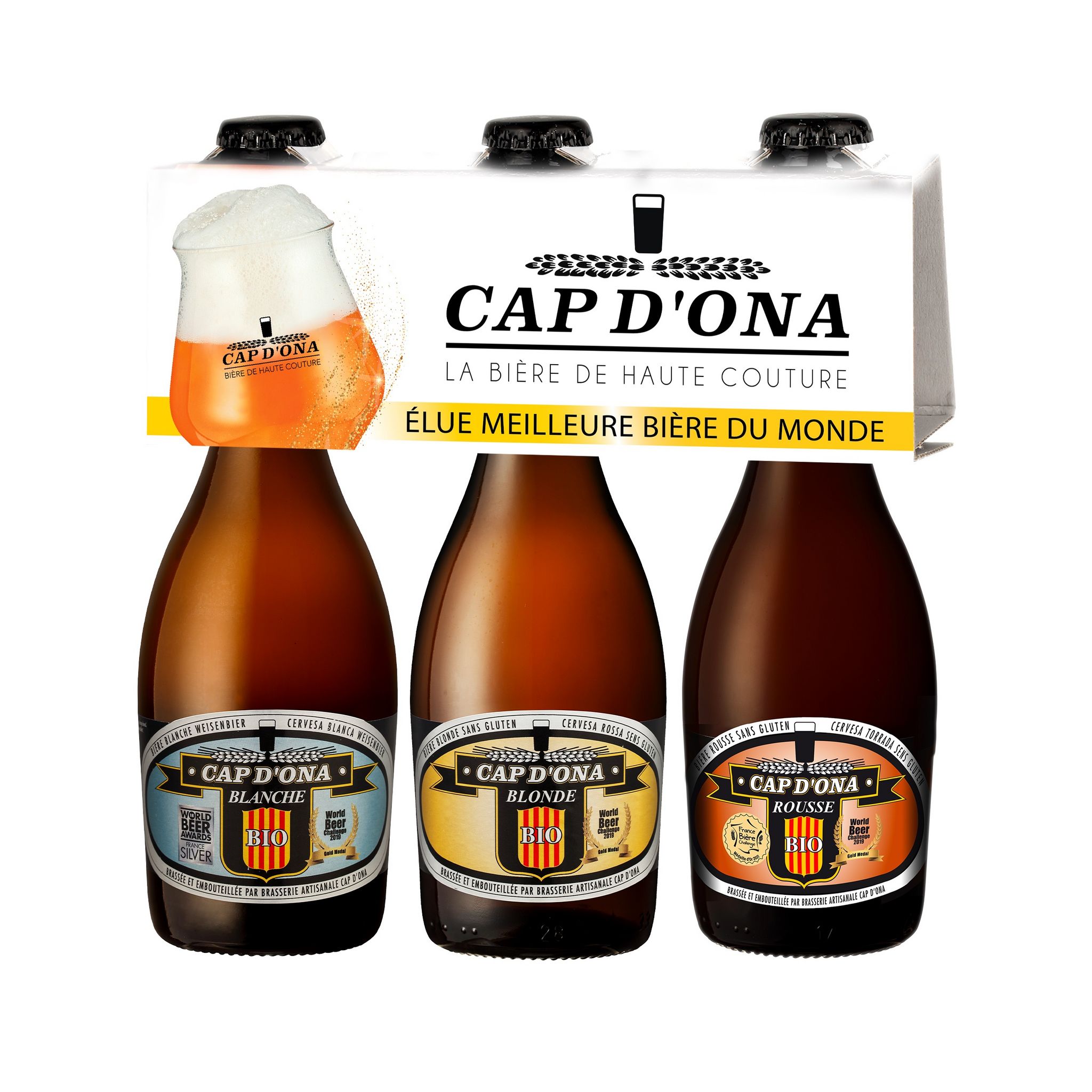CAP D'ONA Coffret de bière mixte bio 3x33cl