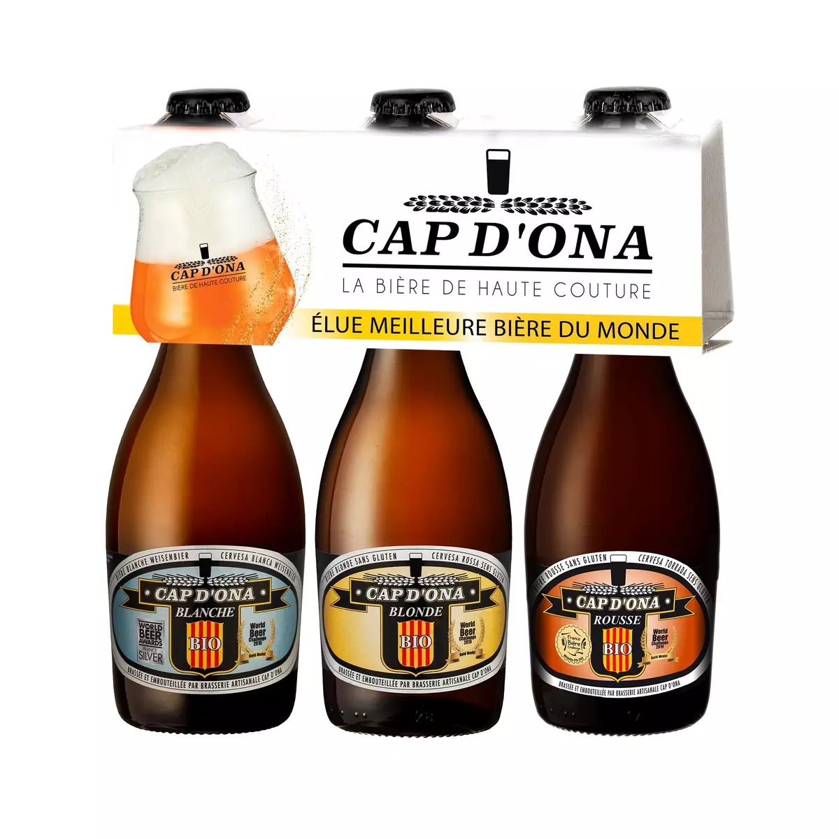 CAP D'ONA Coffret de bière mixte bio 3x33cl