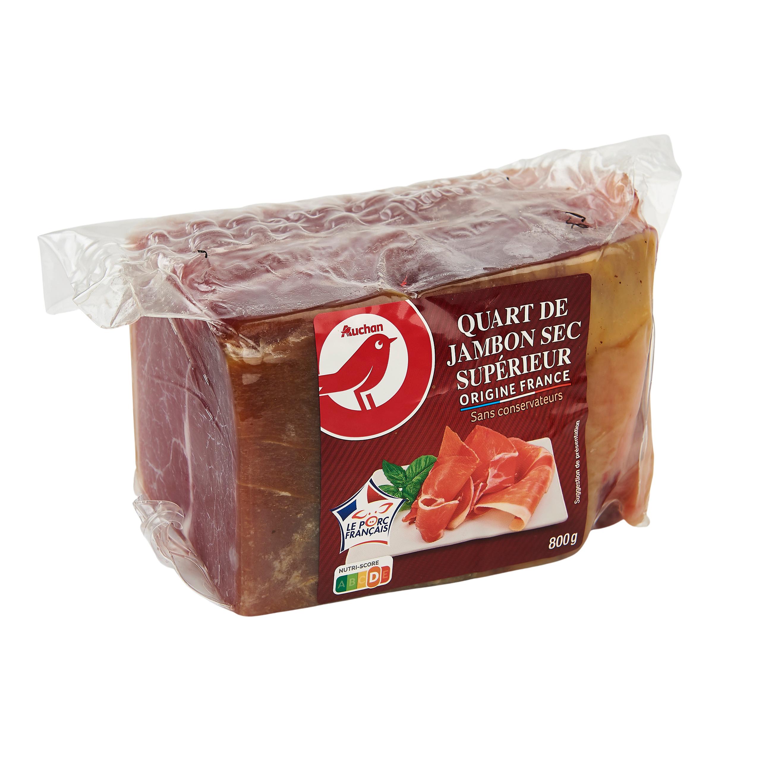 Voir la diapositive 2 : AUCHAN Quart de jambon sec supérieur 800g