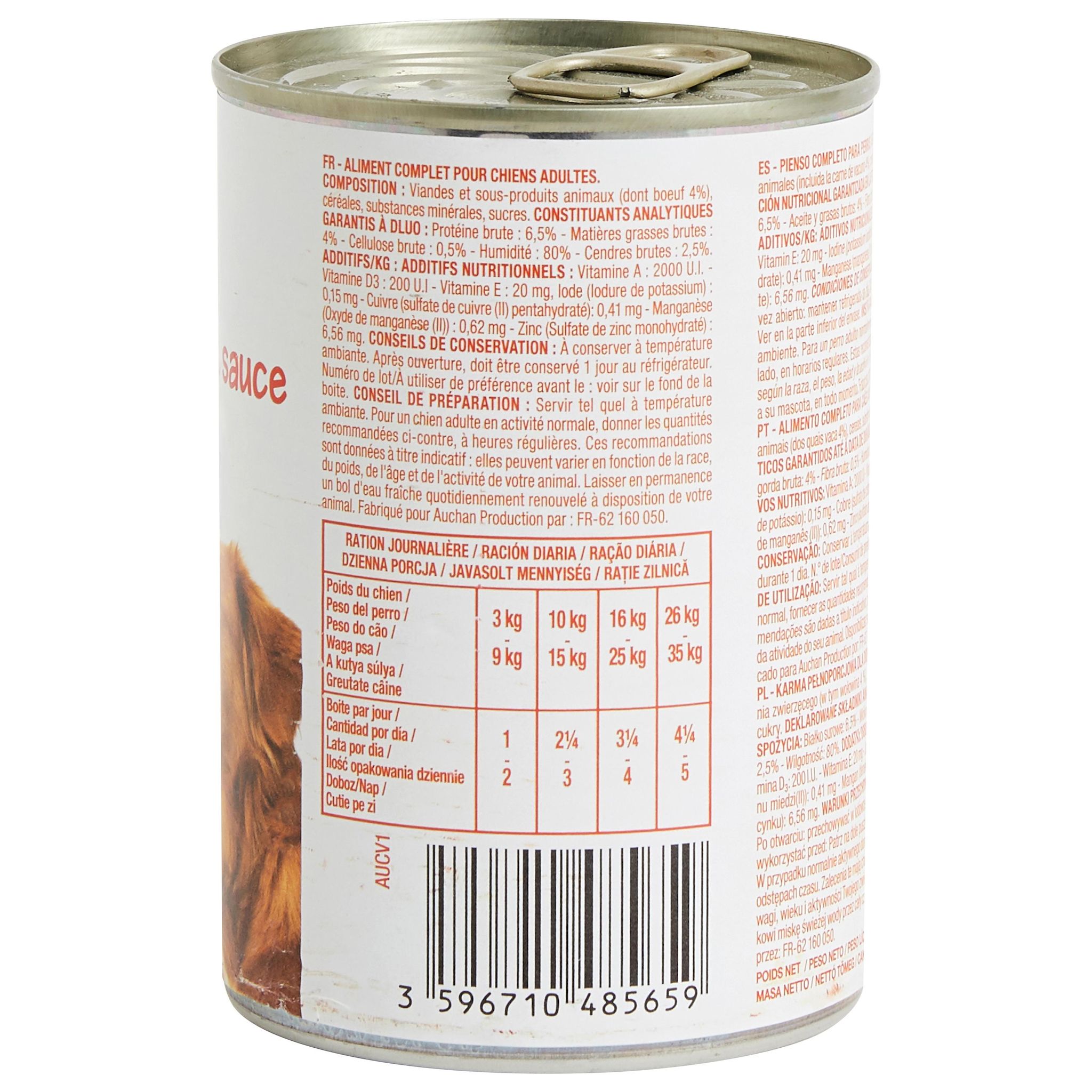 Voir la diapositive 2 : POUCE Boîte boulettes en sauce au boeuf pour chien adulte 400g