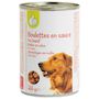 Voir la diapositive 2 : POUCE Boîte boulettes en sauce au boeuf pour chien adulte 400g