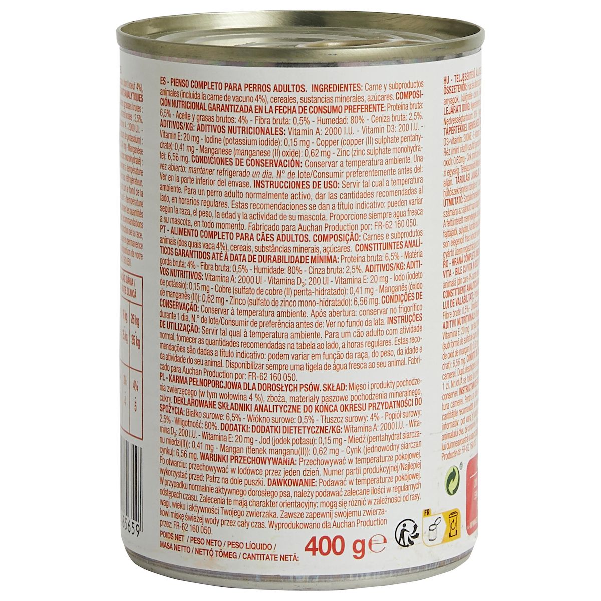 POUCE Boîte boulettes en sauce au boeuf pour chien adulte 400g