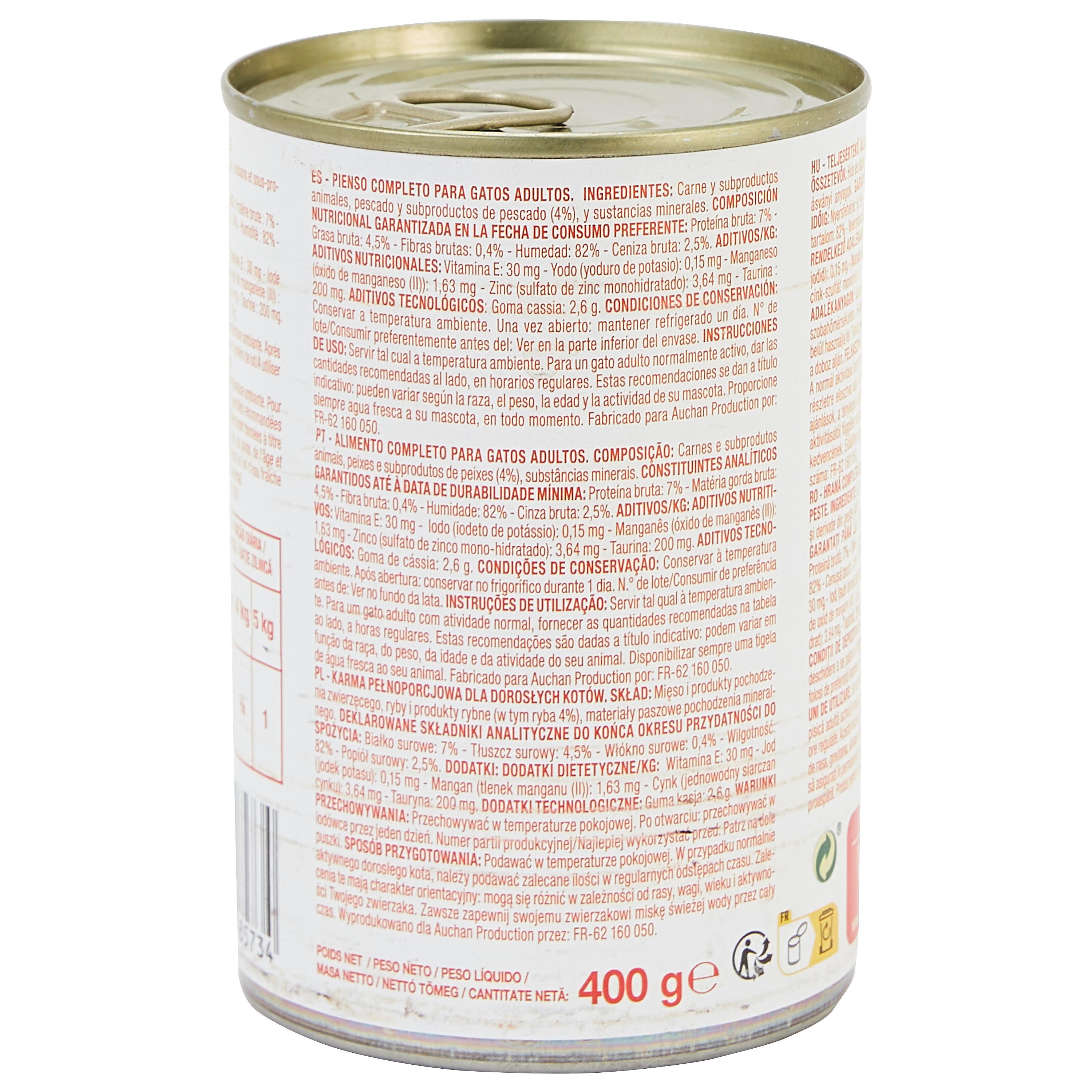 Voir la diapositive 3 : POUCE Boîte pâtée au poisson pour chat 400g