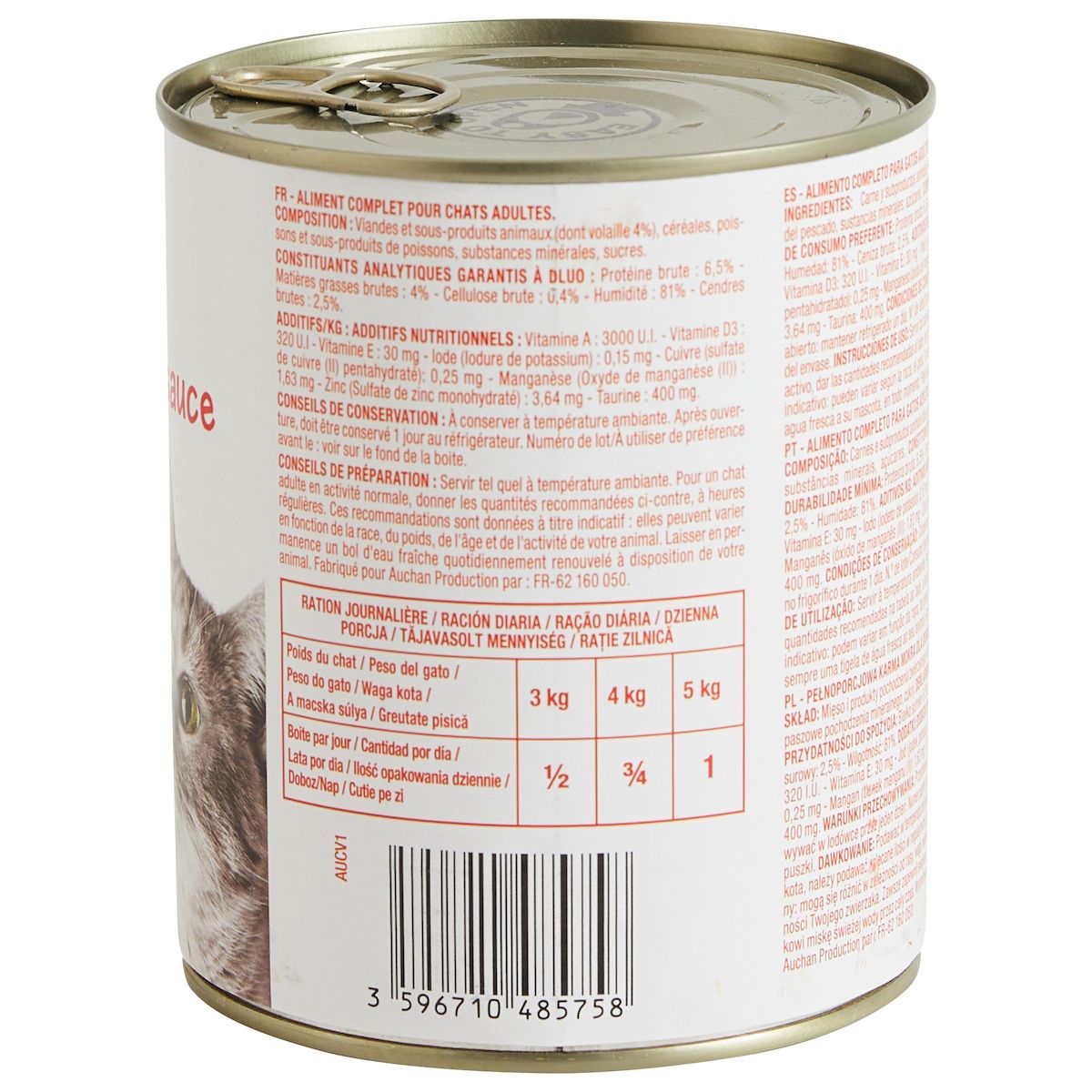 POUCE Bouchées en sauce à la volaille pour chat 800g