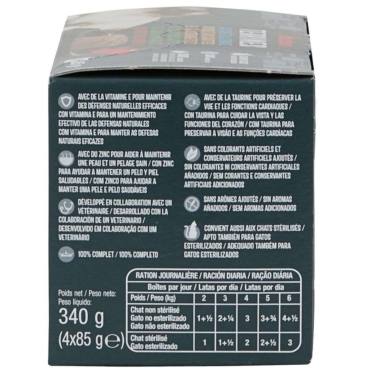 AUCHAN Terrines au poisson et à la viande pour chat 4x85g