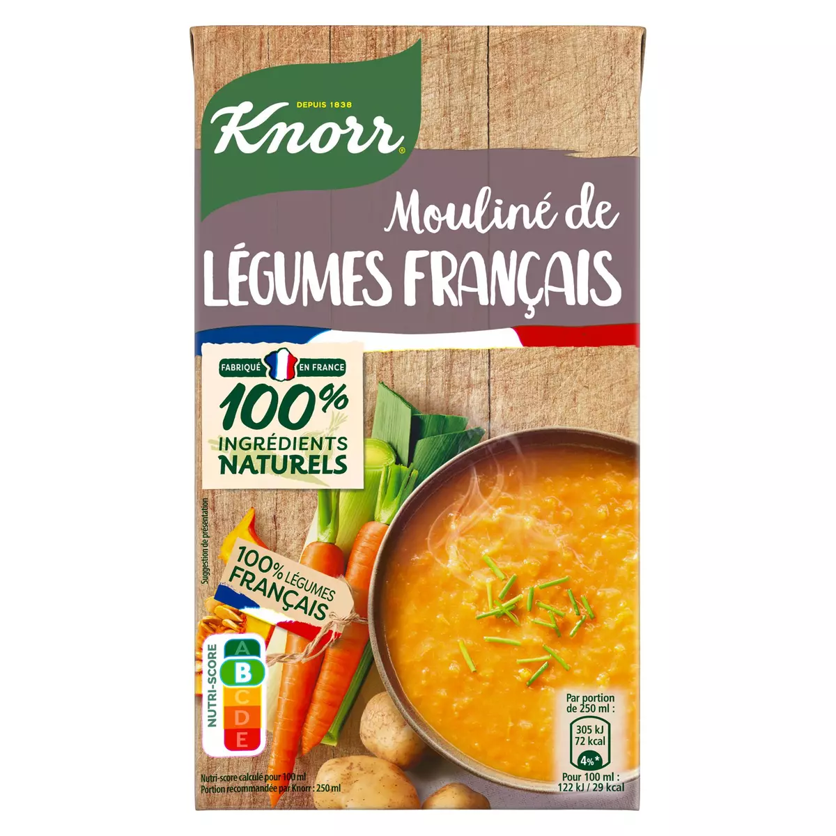 KNORR Soupe mouliné de légumes français 4 portions 1l pas cher 