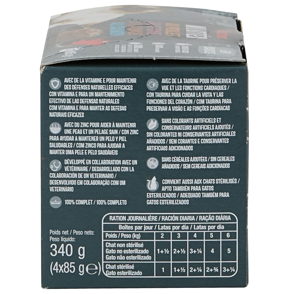 AUCHAN Mijotés en sauce à la viande et au poisson pour chat 4x85g