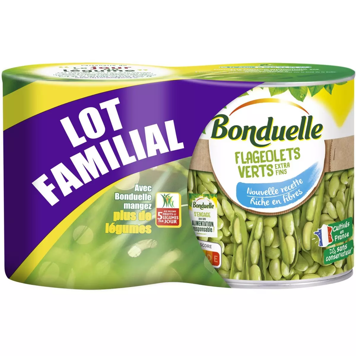 BONDUELLE Flageolets verts extra fins 2x530g