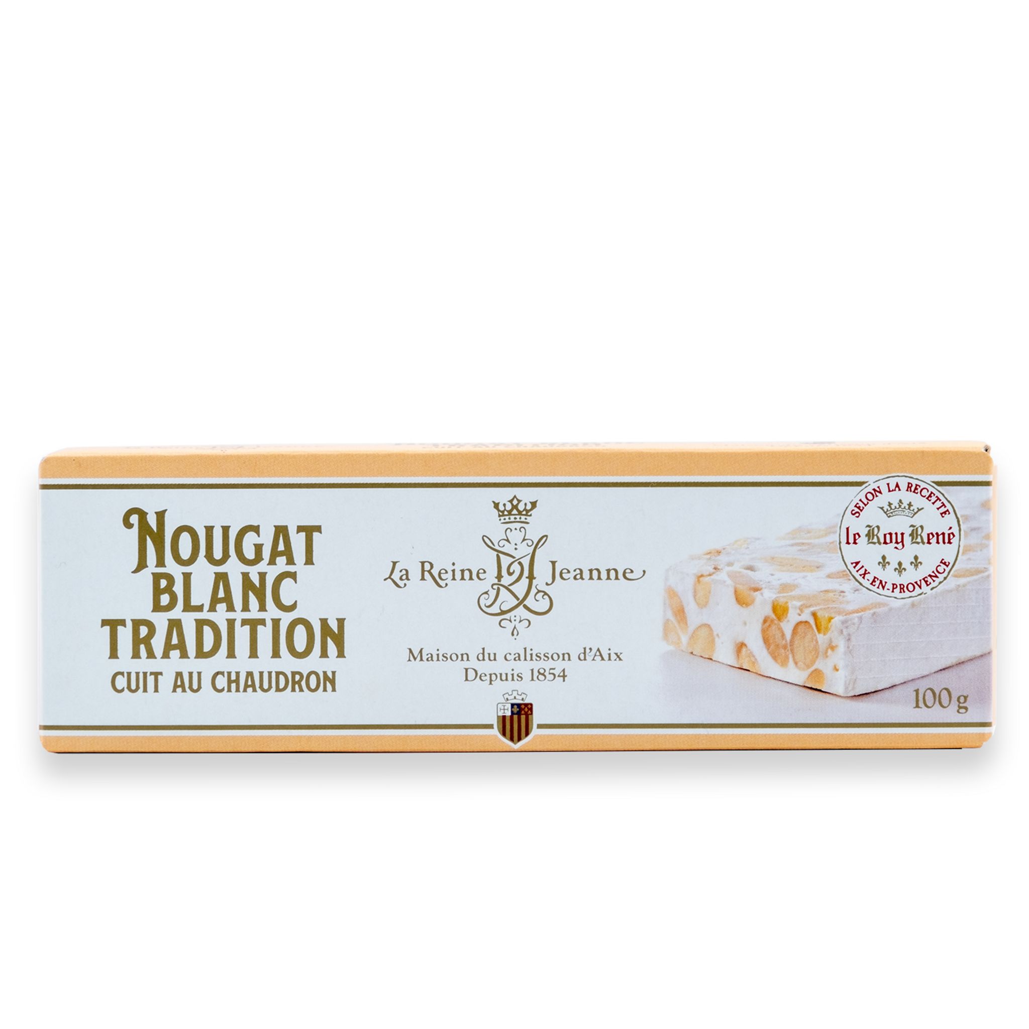 ROY RENE Nougat blanc tradition cuit au chaudron La Reine Jeanne 100g
