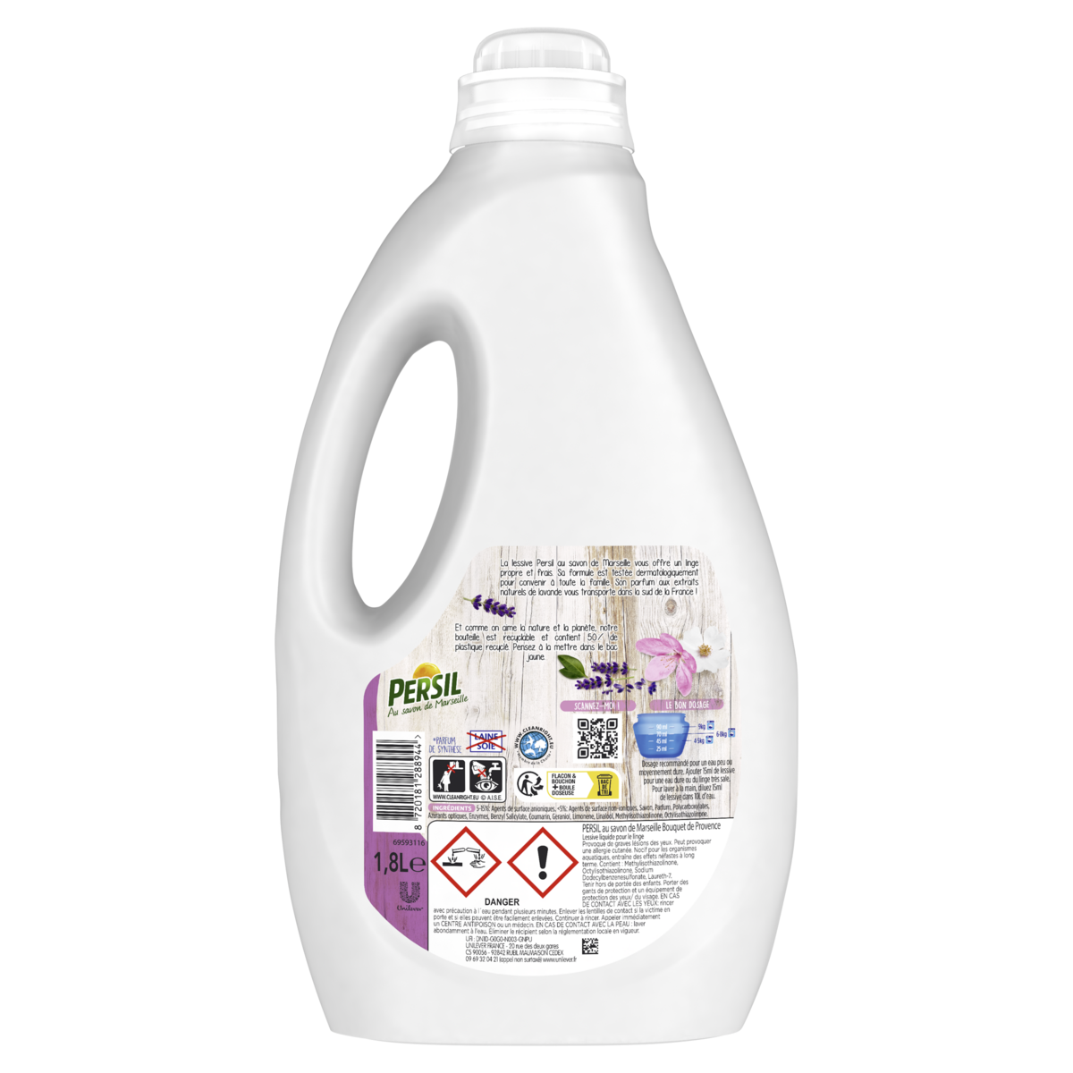 PERSIL Lessive liquide bouquet de Provence à la lavande 120 lavages 3x1.8l