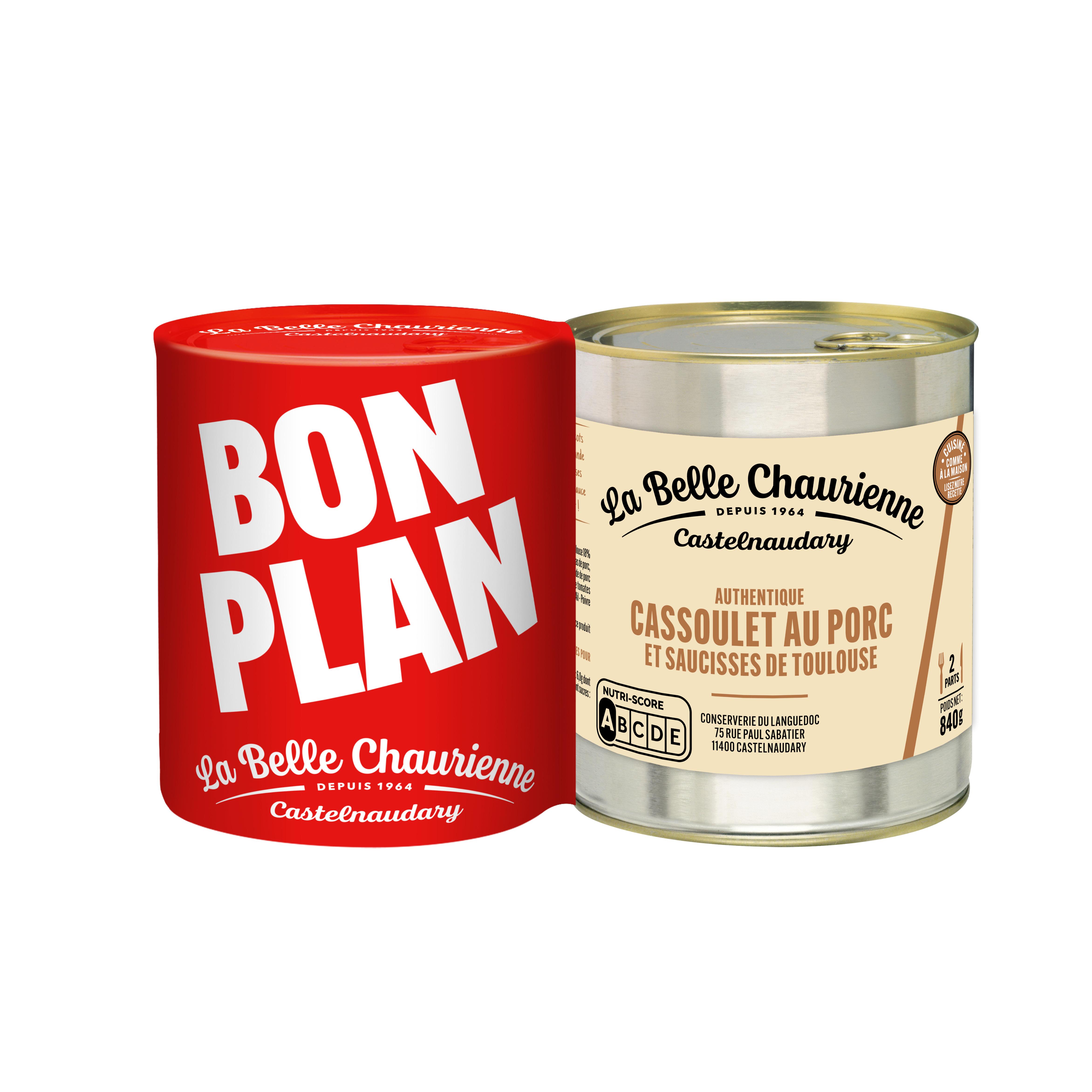 LA BELLE CHAURIENNE Authentique cassoulet au port et saucisses de toulouse 2x2 portions 2x840g