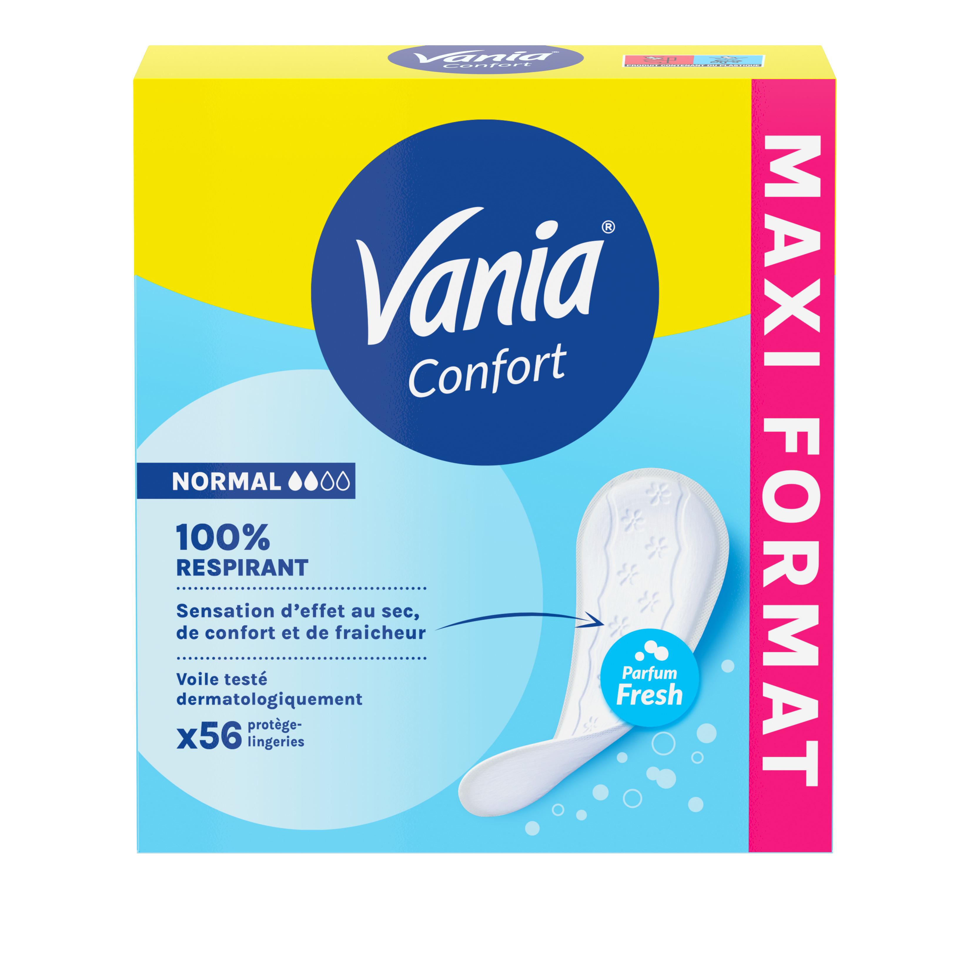 Voir la diapositive 2 : VANIA Confort Protège-lingerie normal parfum fresh 56 pièces