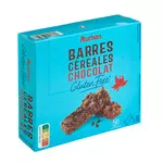 AUCHAN Barres de céréales au chocolat sans gluten 6 barres 138g