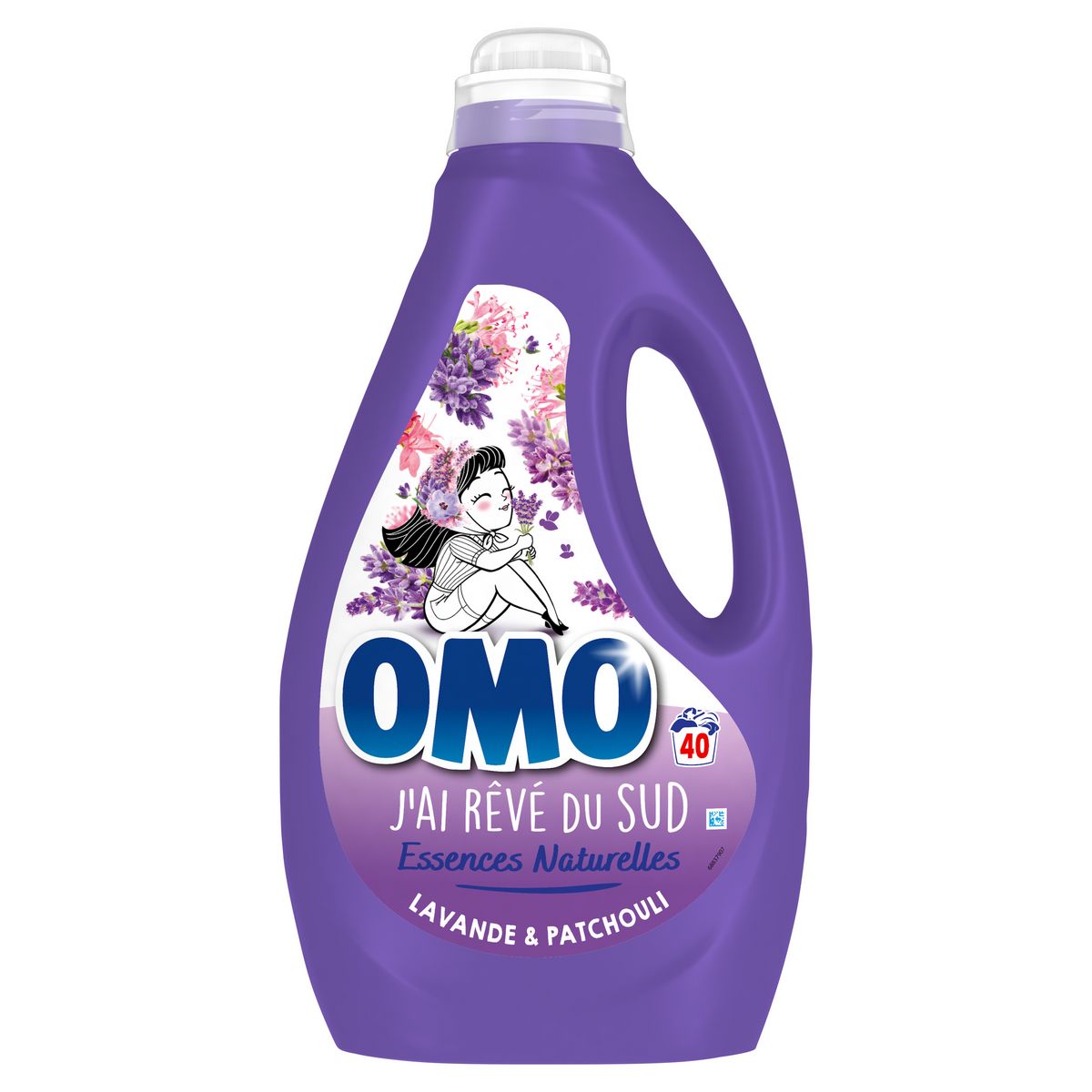 OMO Lessive liquide Lavande et patchouli 40 lavages 1.8l
