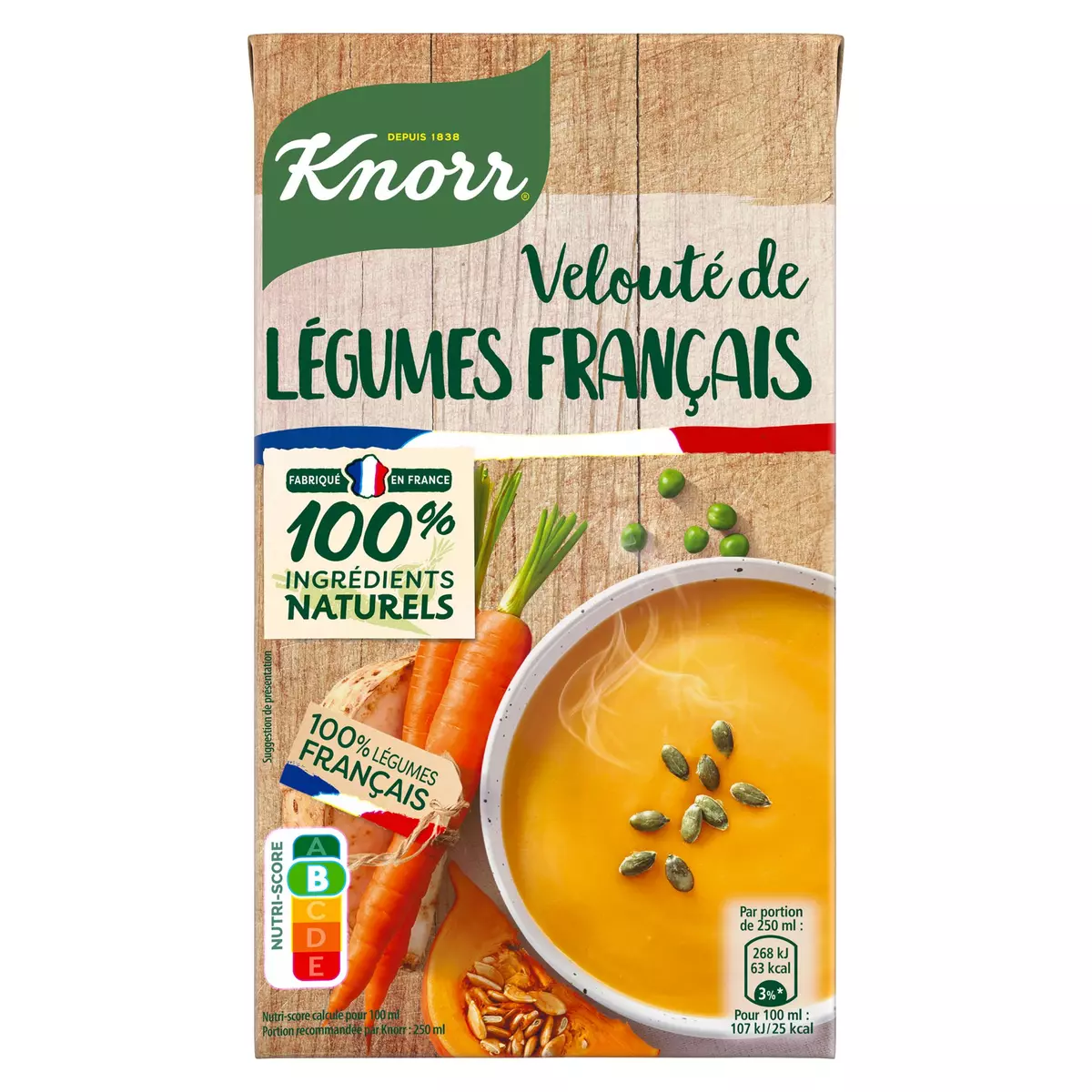 KNORR Soupe veloutée de légumes français 4 personnes 1l