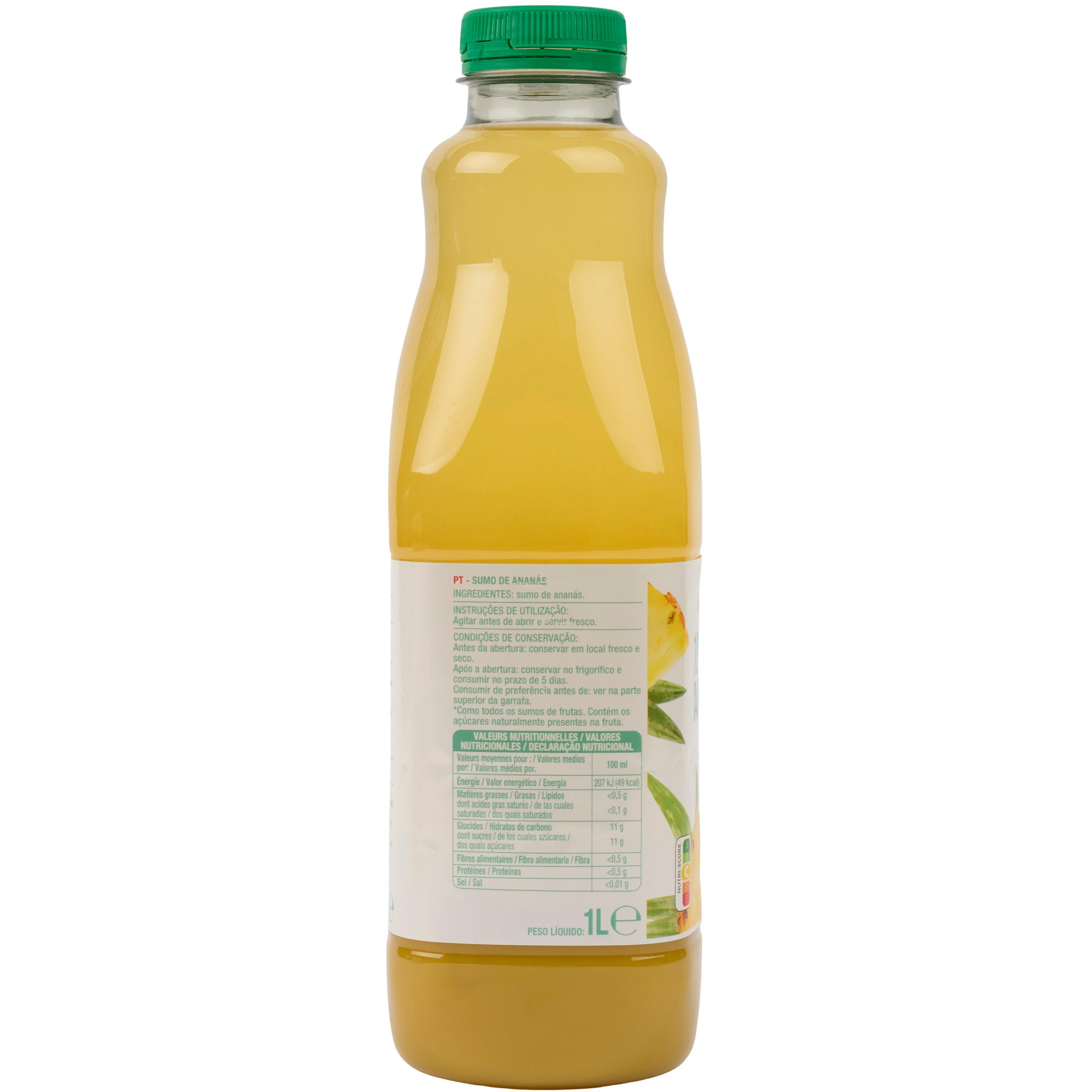 Voir la diapositive 2 : AUCHAN Pur jus d'ananas sans sucres ajoutés 1l