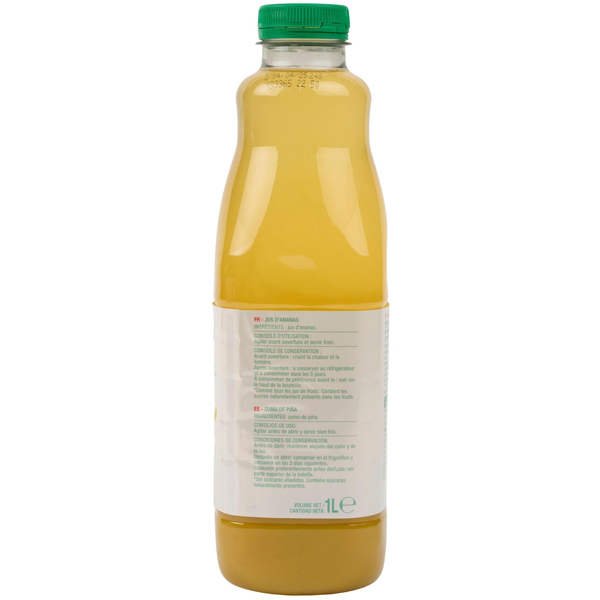Voir la diapositive 2 : AUCHAN Pur jus d'ananas sans sucres ajoutés 1l