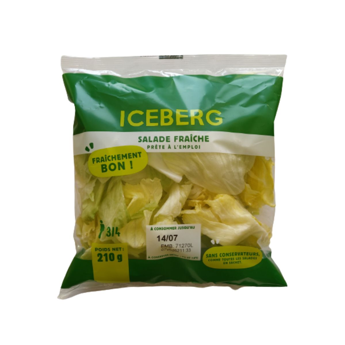 Iceberg Salade fraîche prête à l'emploi 3-4 parts 210g