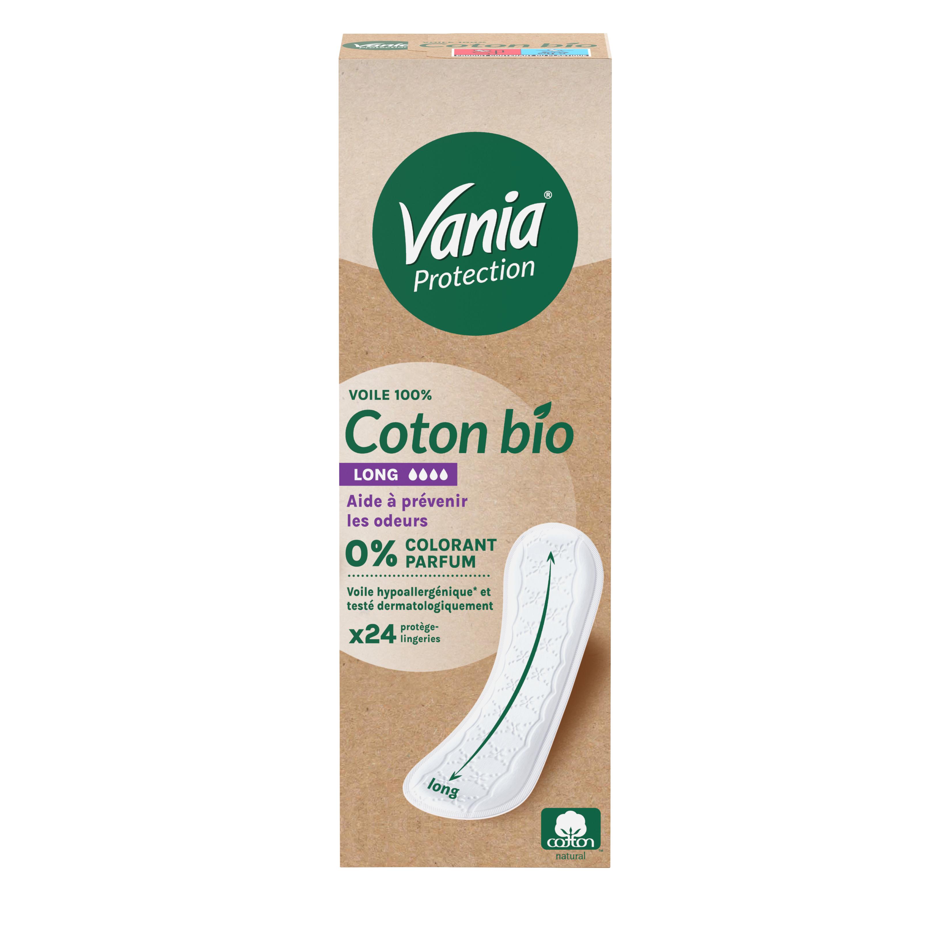 VANIA Protège slips long coton BIO 24 protections