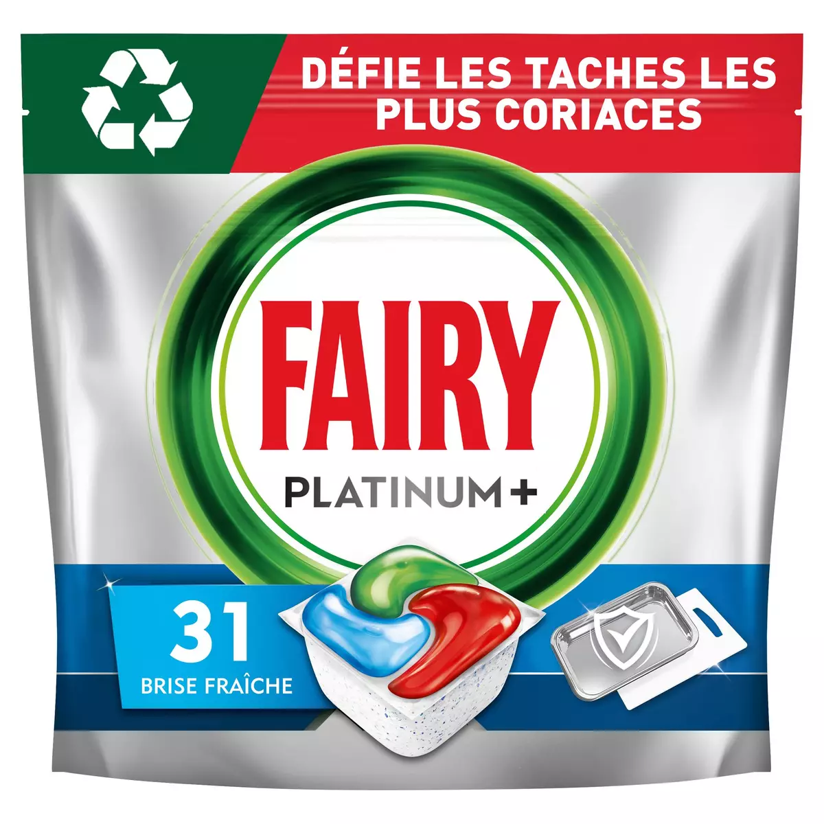 FAIRY Platinum+ tablettes lave-vaisselle tout en 1 propreté intense 31 tablettes