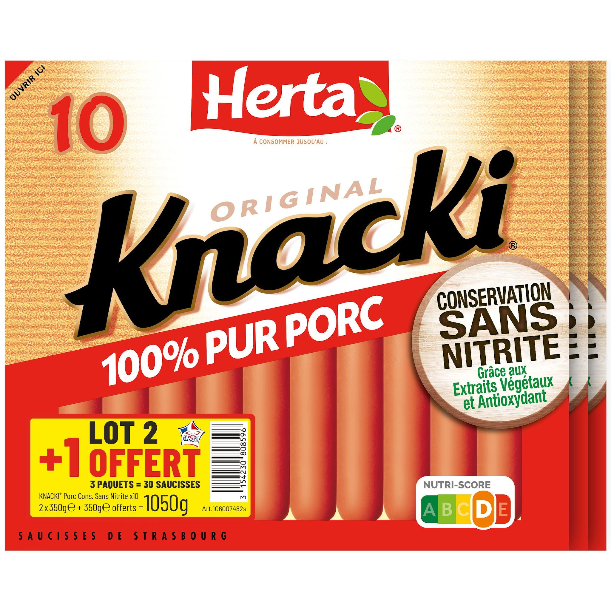 HERTA Knacki original sans nitrite 2+1 offert 3x350g