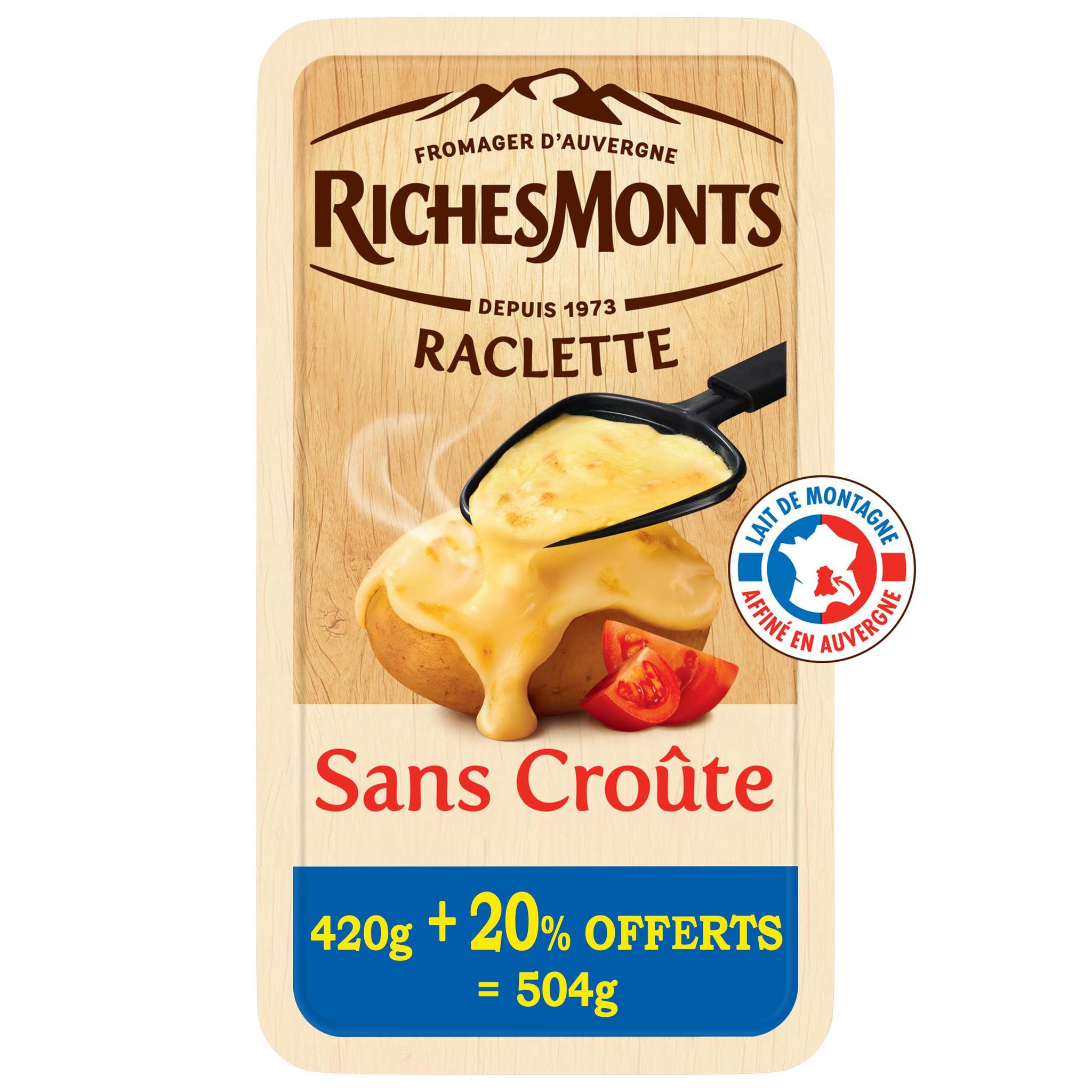 Voir la diapositive 2 : RICHESMONTS Fromage à raclette sans croûte 16 tranches 420g