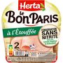 Voir la diapositive 2 : HERTA Le Bon Paris Jambon cuit à l'étouffée sans nitrite 2 tranches 70g