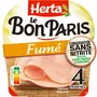 HERTA Le Bon Paris Jambon cuit fumé sans nitrite 4 tranches 140g
