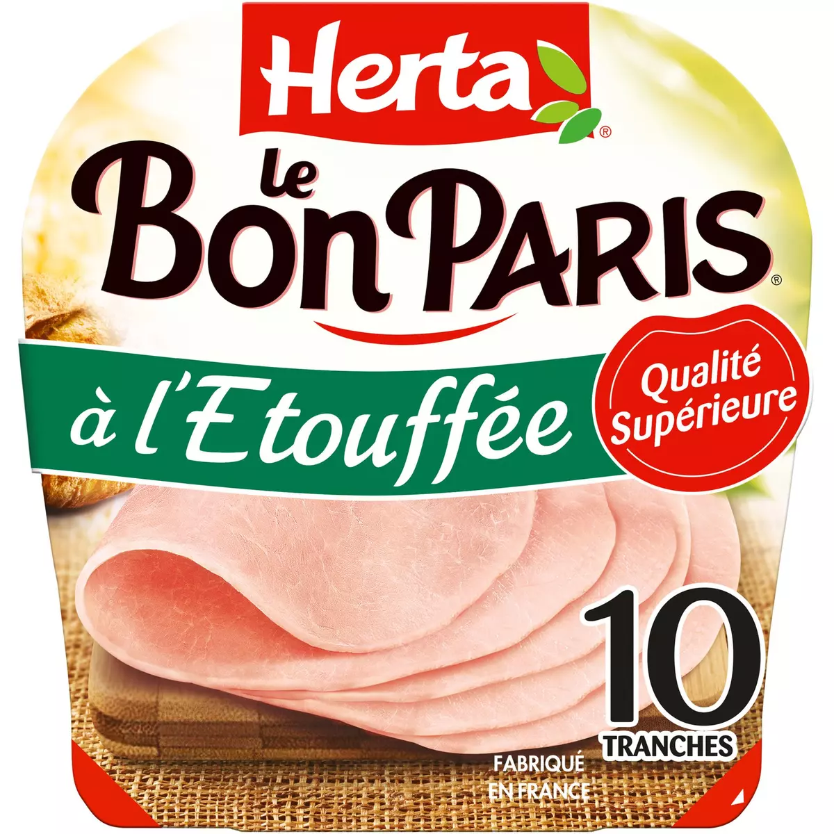 HERTA Le Bon Paris Jambon cuit à l'étouffée 10 tranches 425g