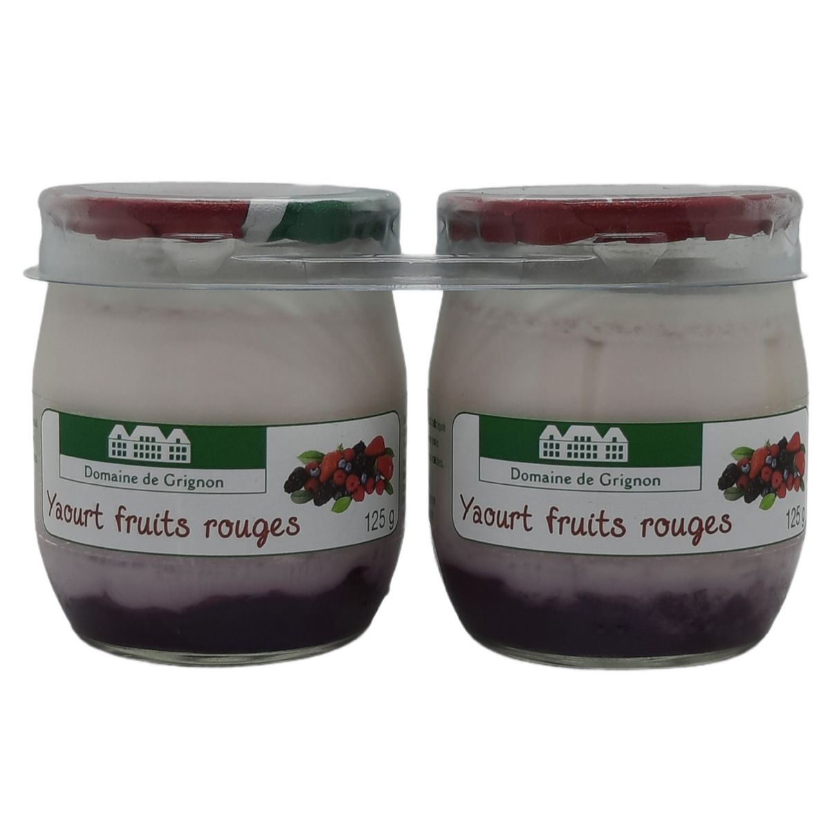 DOMAINE DE GRIGNON Yaourt aux fruits rouges pot en verre 2x125g
