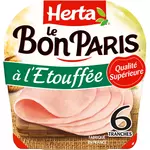HERTA Le Bon Paris Jambon cuit à l'étouffée 6 tranches 255g
