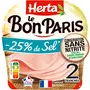 HERTA Le Bon Paris Jambon cuit à l'étouffée réduit en sel sans nitrite 2 tranches 70g