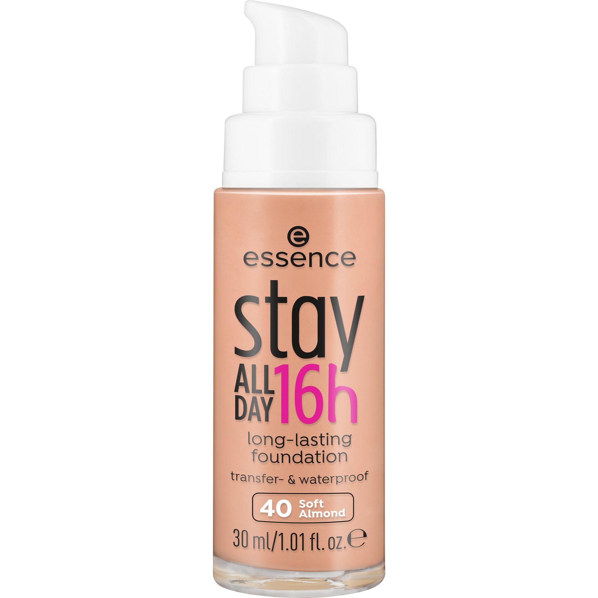 Voir la diapositive 2 : ESSENCE Stay All Day 16H Fond de teint fluide longue tenue waterproof 40 soft almond 30ml