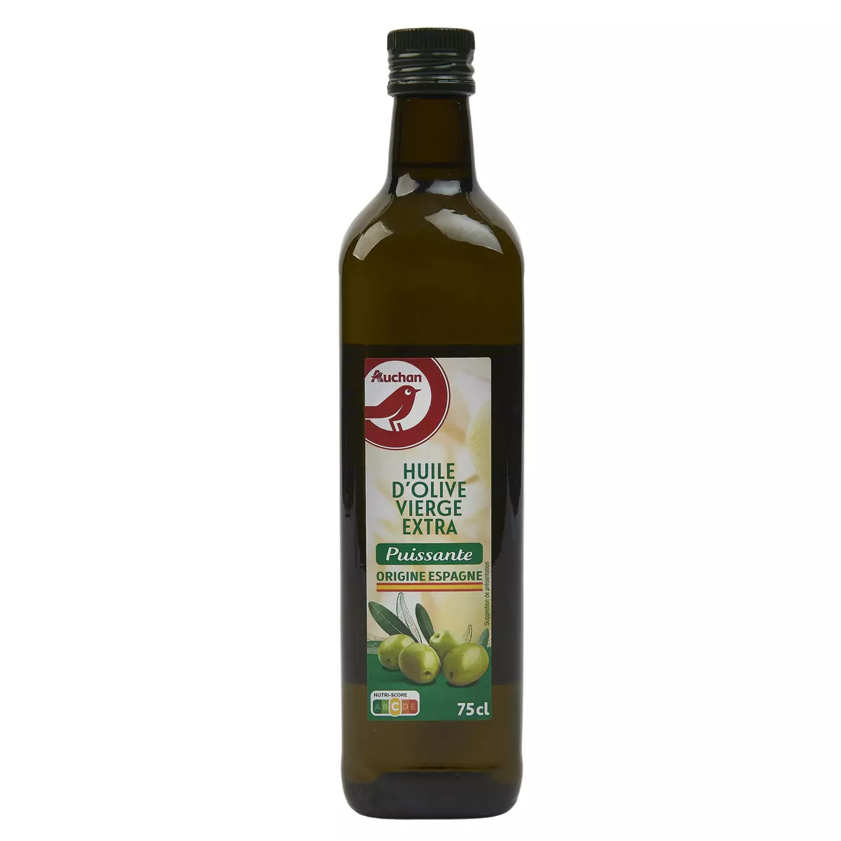 AUCHAN Huile d'olive vierge extra puissante origine Espagne 75cl