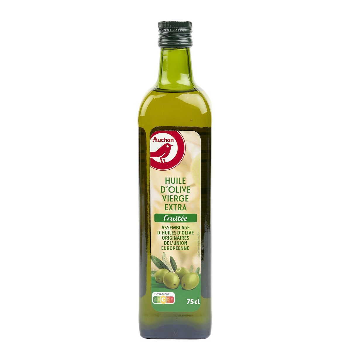 AUCHAN Huile d'olive vierge fruitée origine UE 75cl