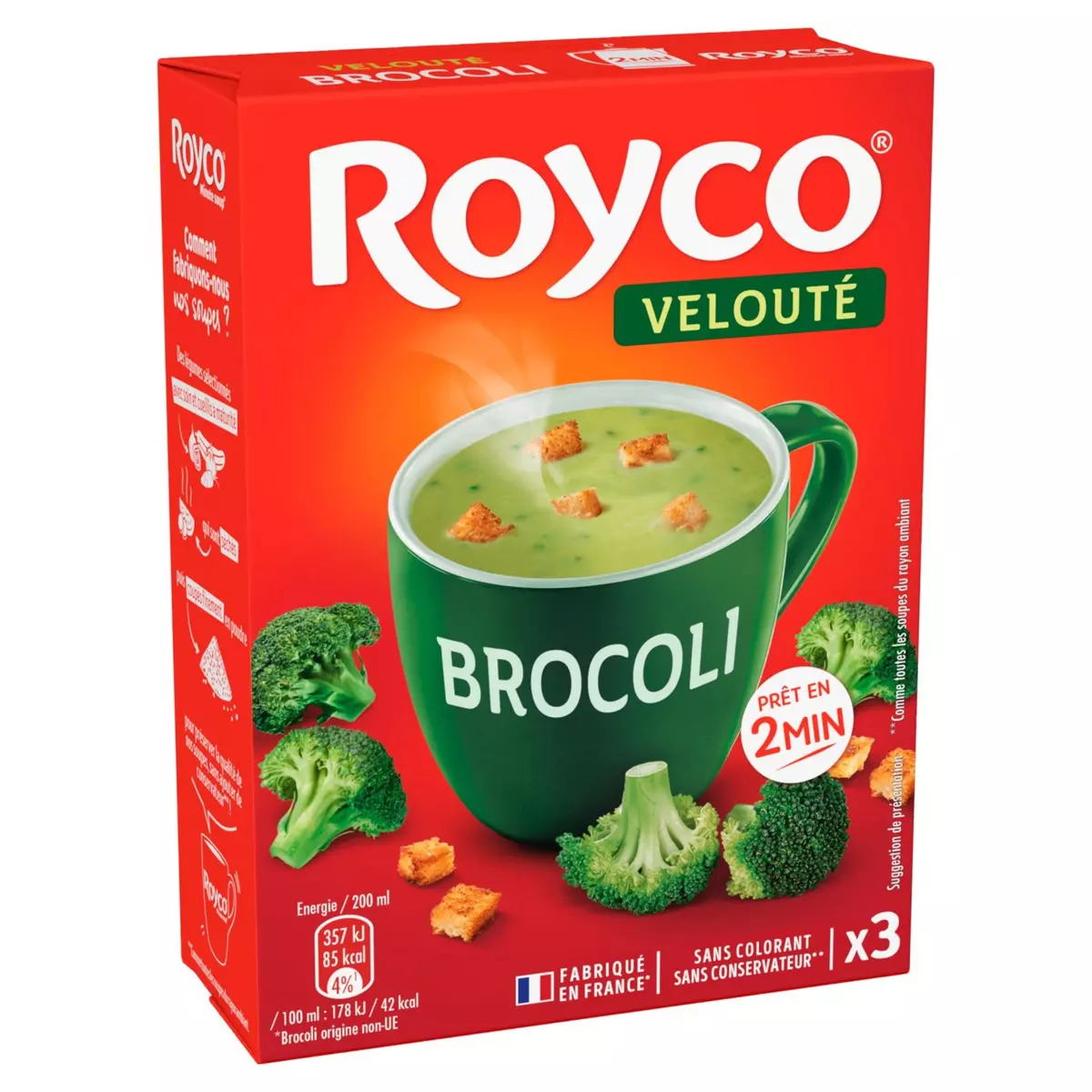 ROYCO Soupe instantanée veloutée brocolis 3 sachets 3x20cl