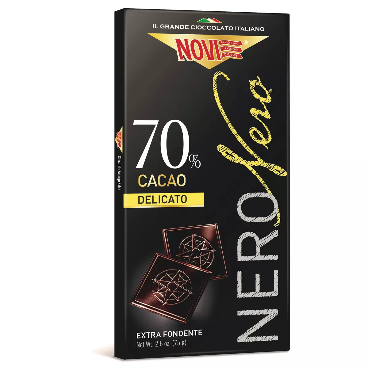 NOVI Tablette de chocolat noir dégustation 70% 1 pièce 75g