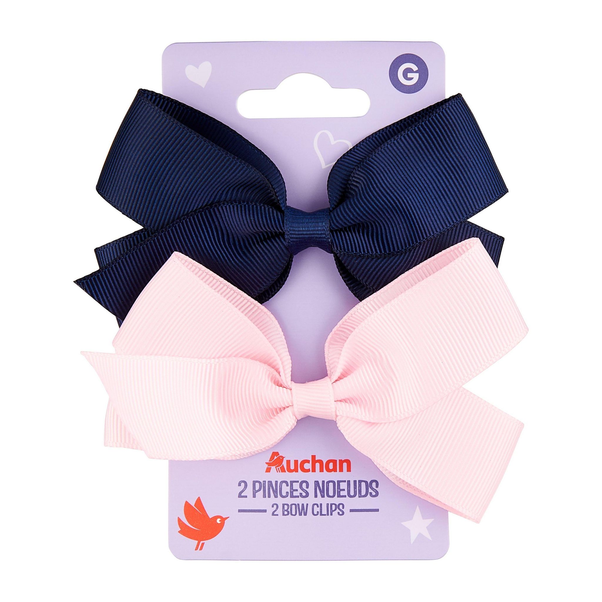 Voir la diapositive 2 : AUCHAN Pinces nœud 2 pièces