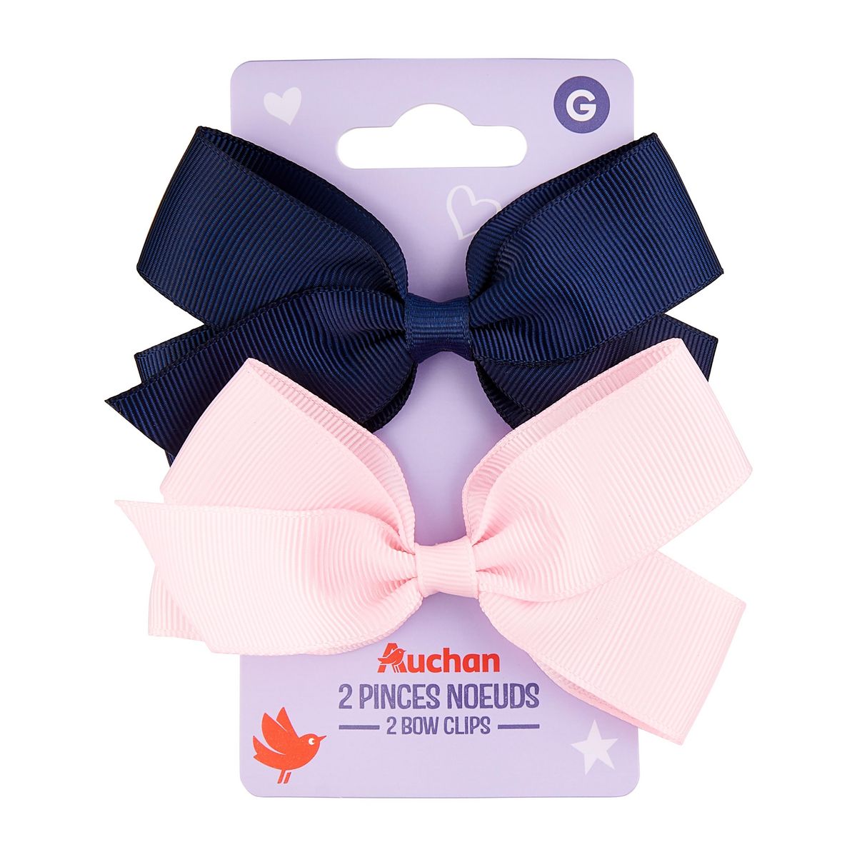 AUCHAN Pinces nœud 2 pièces